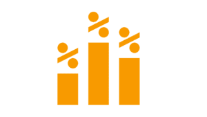 Three orange bars with percent symbols.