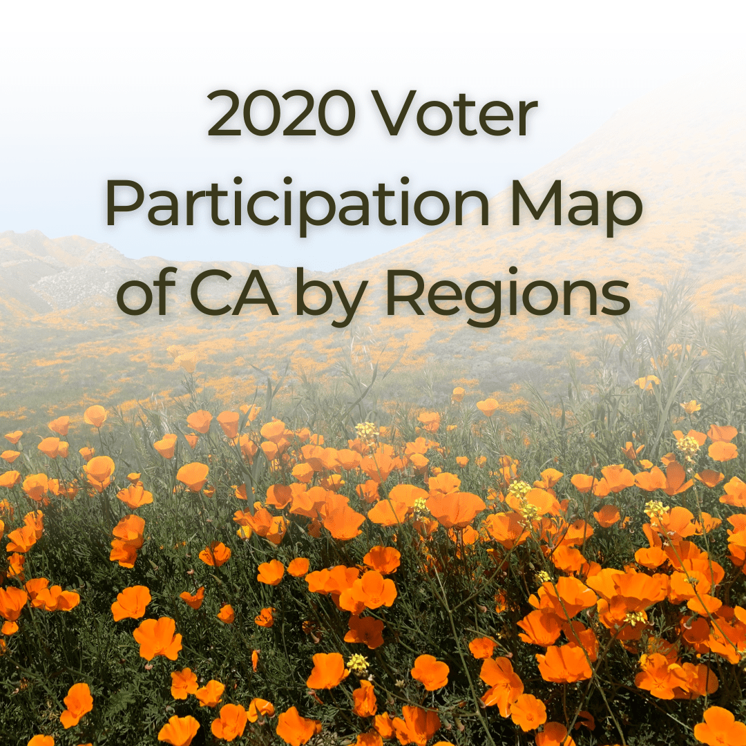 2020 California voter participation map by region.